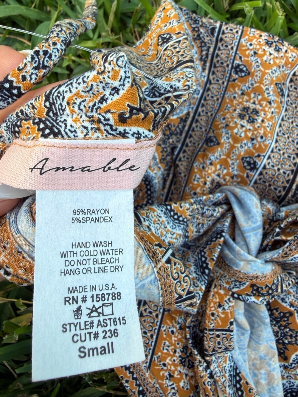 Amable Forbidden Boho Medallion Print Matching Set Bell Bottom Flare Pants Small - Picture 13 of 13
